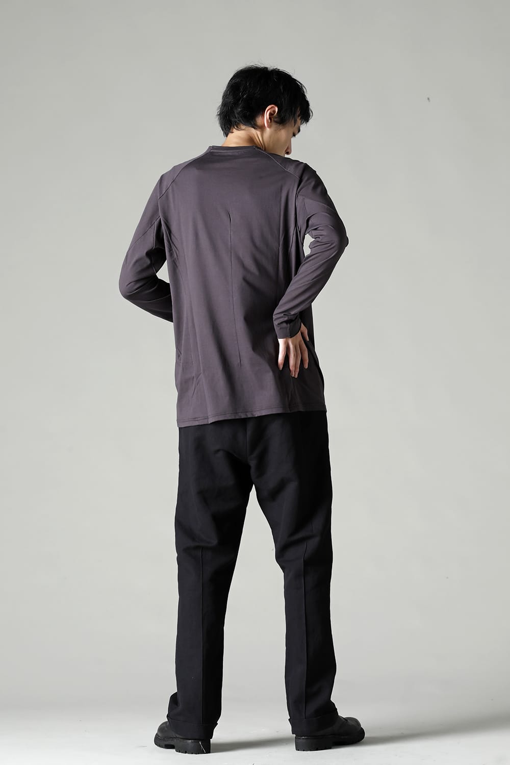 Long sleeve 100/3 suvin cotton jersey Purple Gray