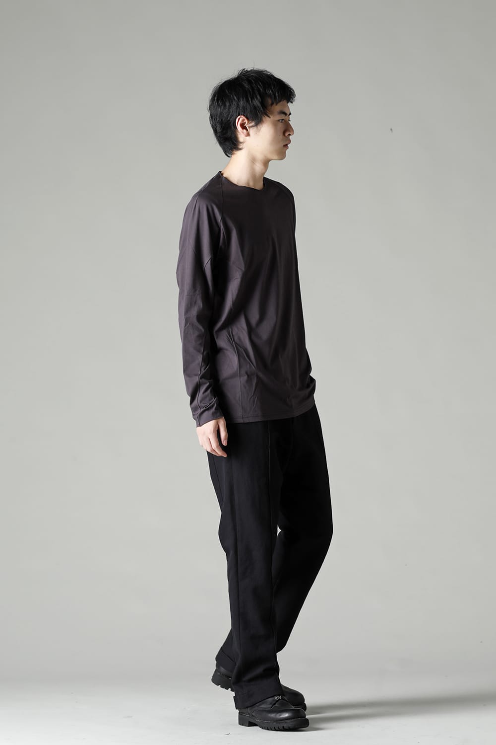 Long sleeve 100/3 suvin cotton jersey Purple Gray