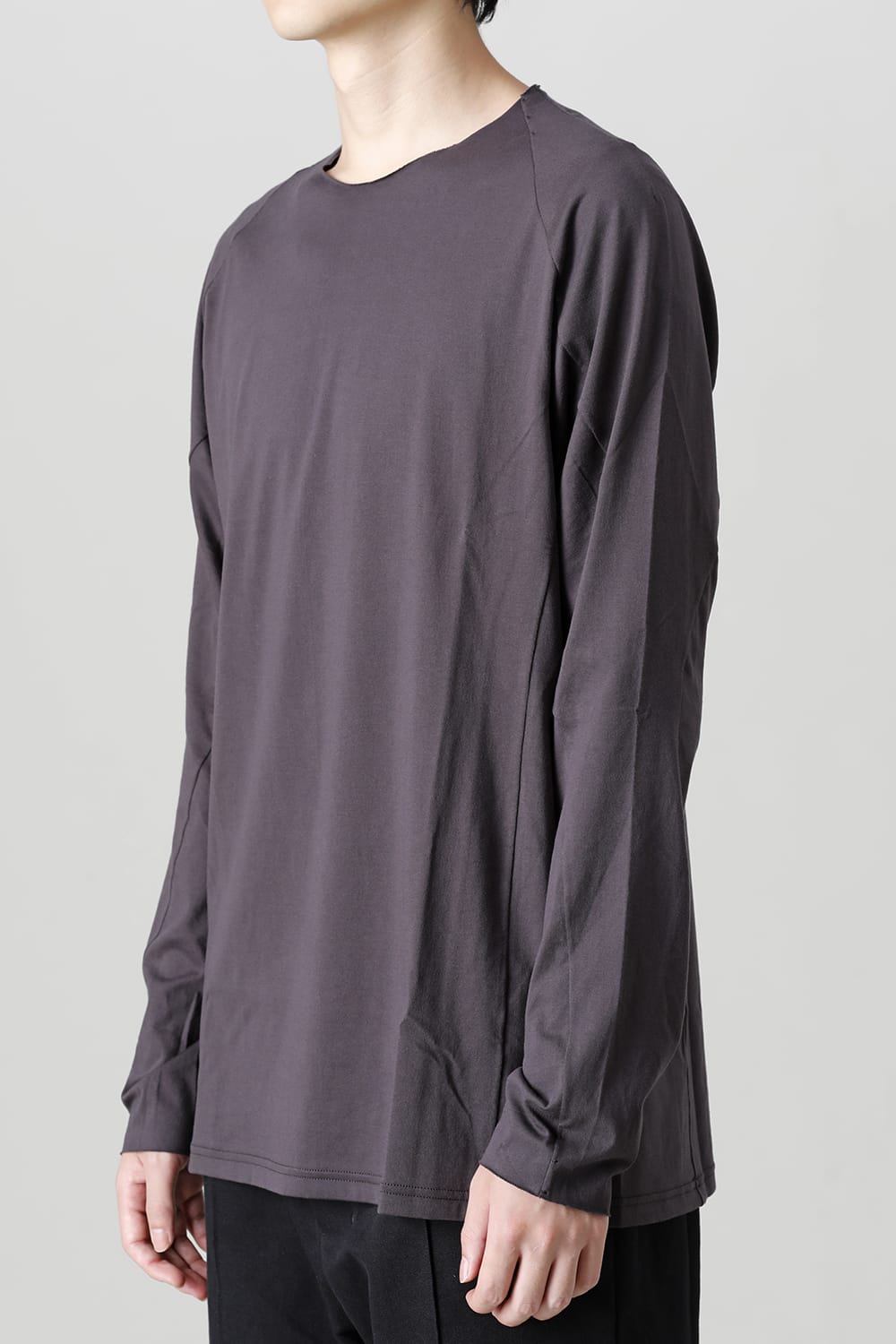 Long sleeve 100/3 suvin cotton jersey Purple Gray