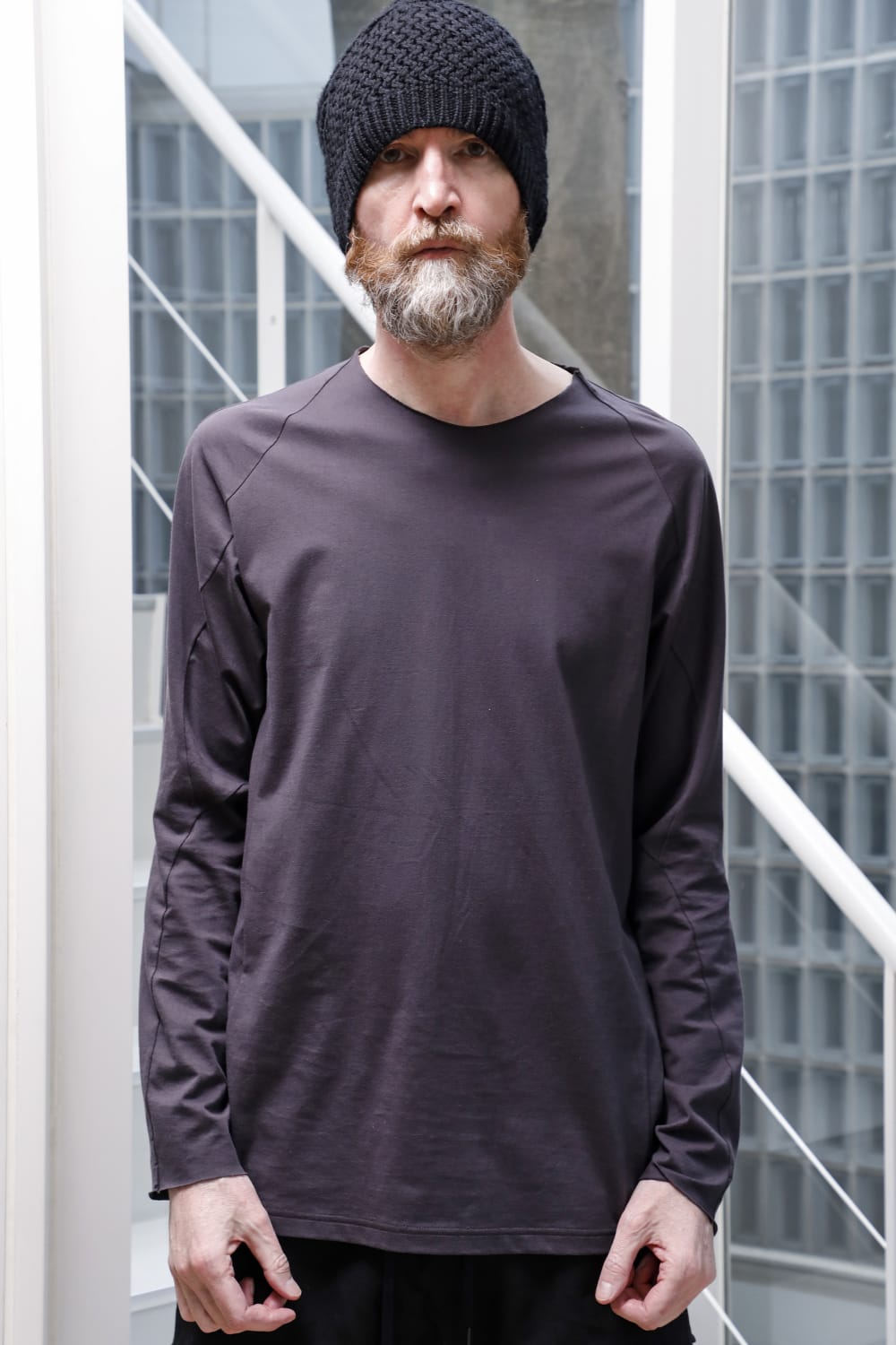 Long sleeve 100/3 suvin cotton jersey Purple Gray