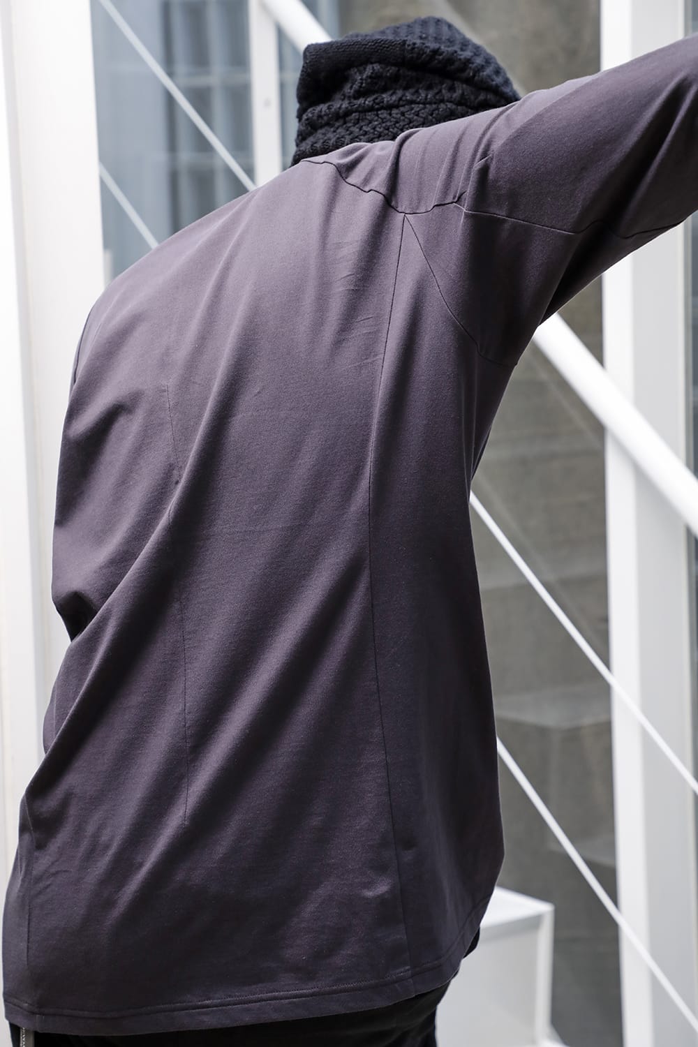 Long sleeve 100/3 suvin cotton jersey Purple Gray