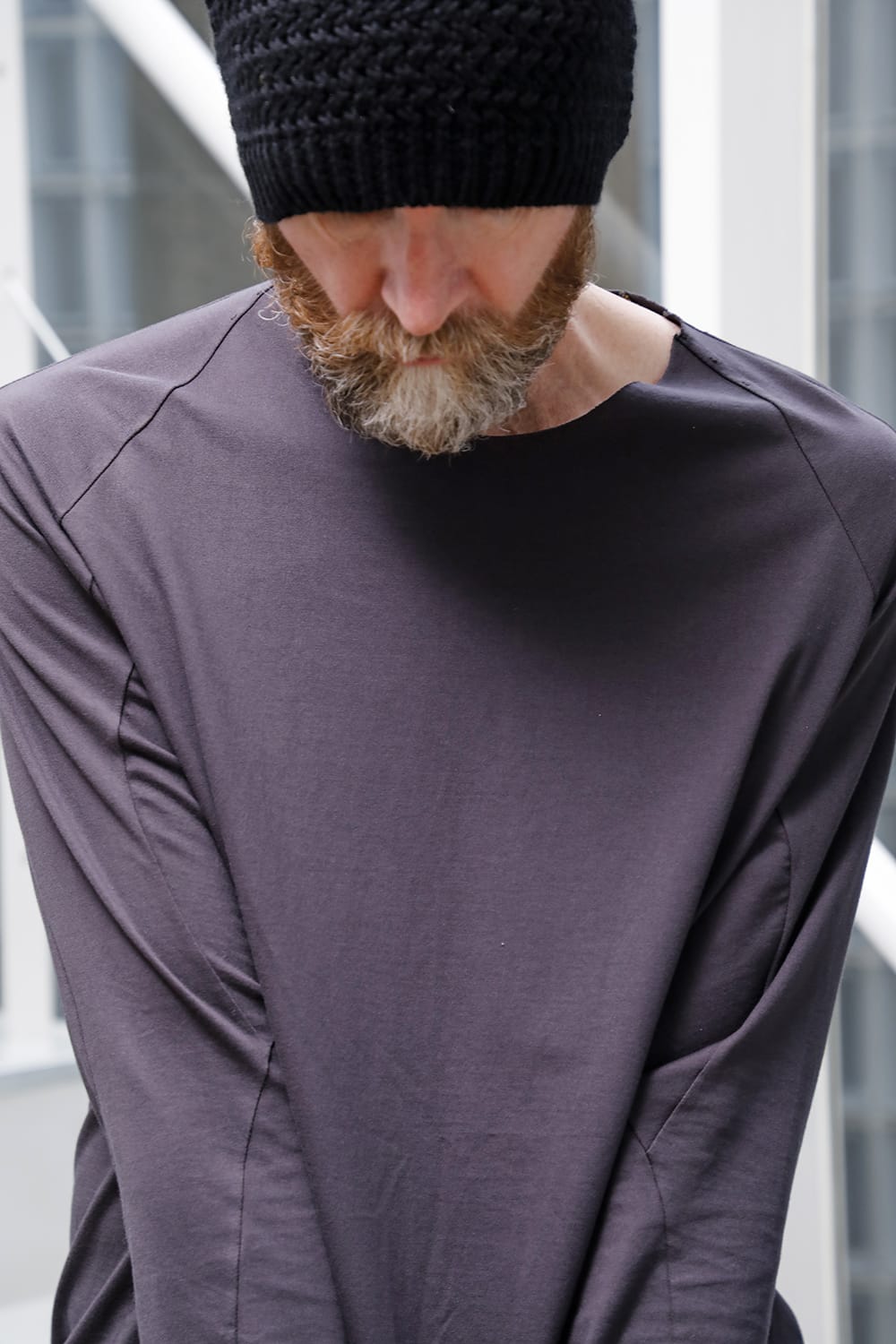 Long sleeve 100/3 suvin cotton jersey Purple Gray