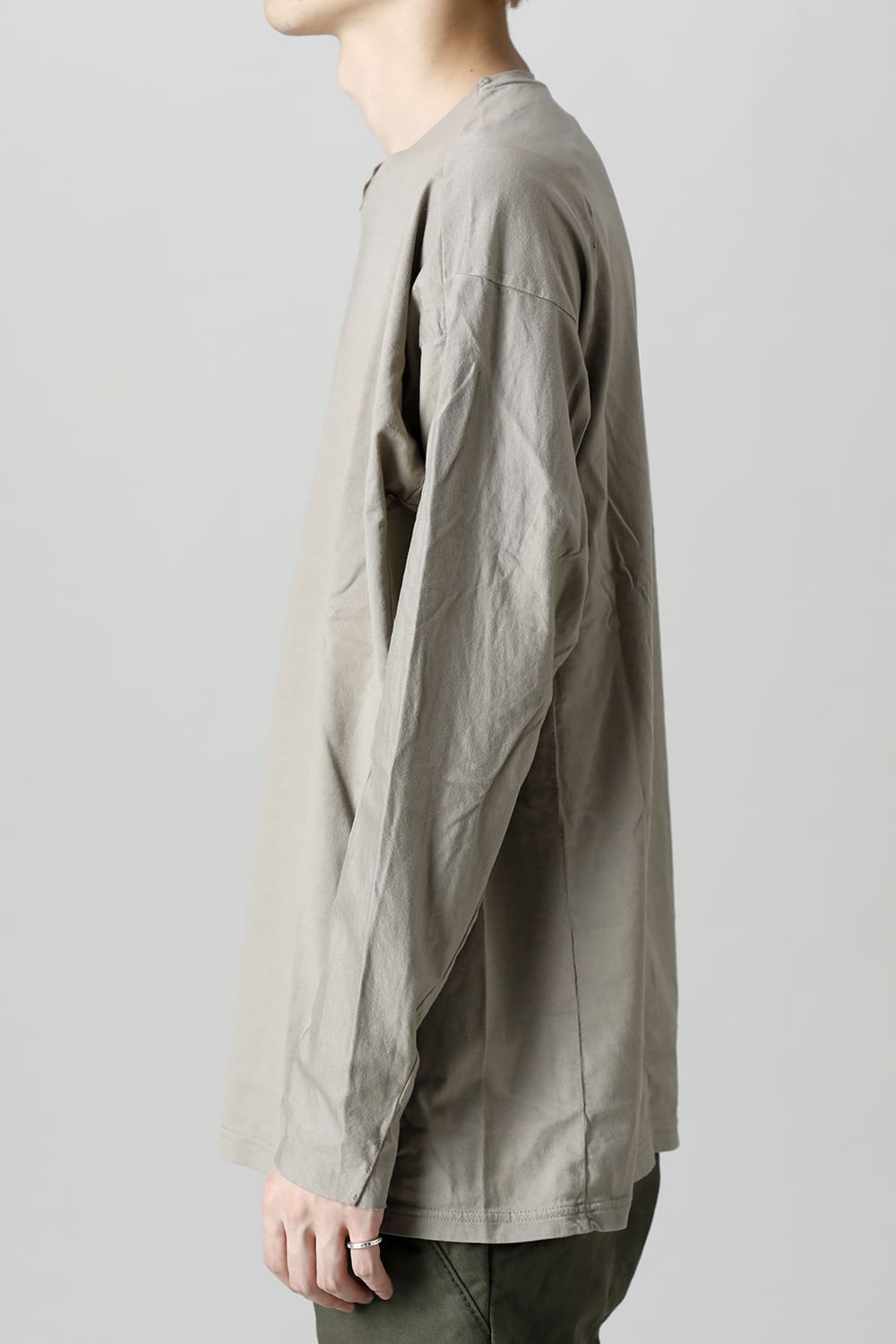 Long sleeve 100/3 Salt shrinking jersey Beige Gray