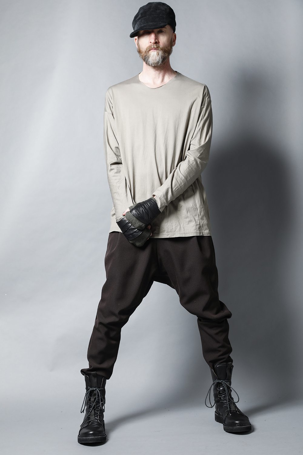 Long sleeve 100/3 Salt shrinking jersey Beige Gray