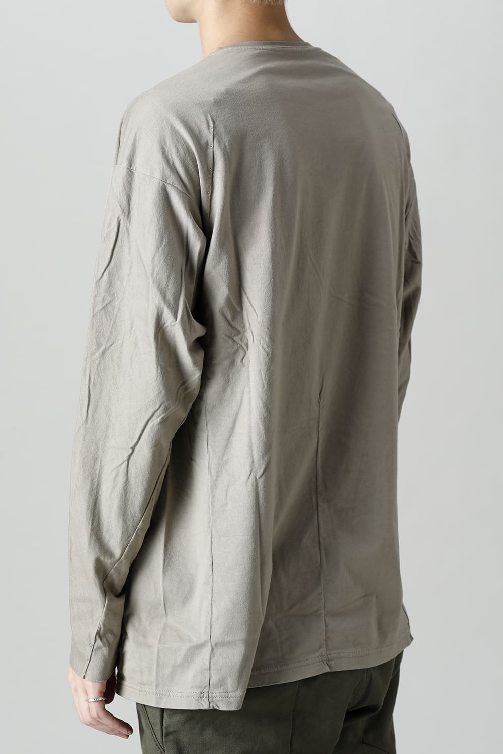 Long sleeve 100/3 Salt shrinking jersey Beige Gray