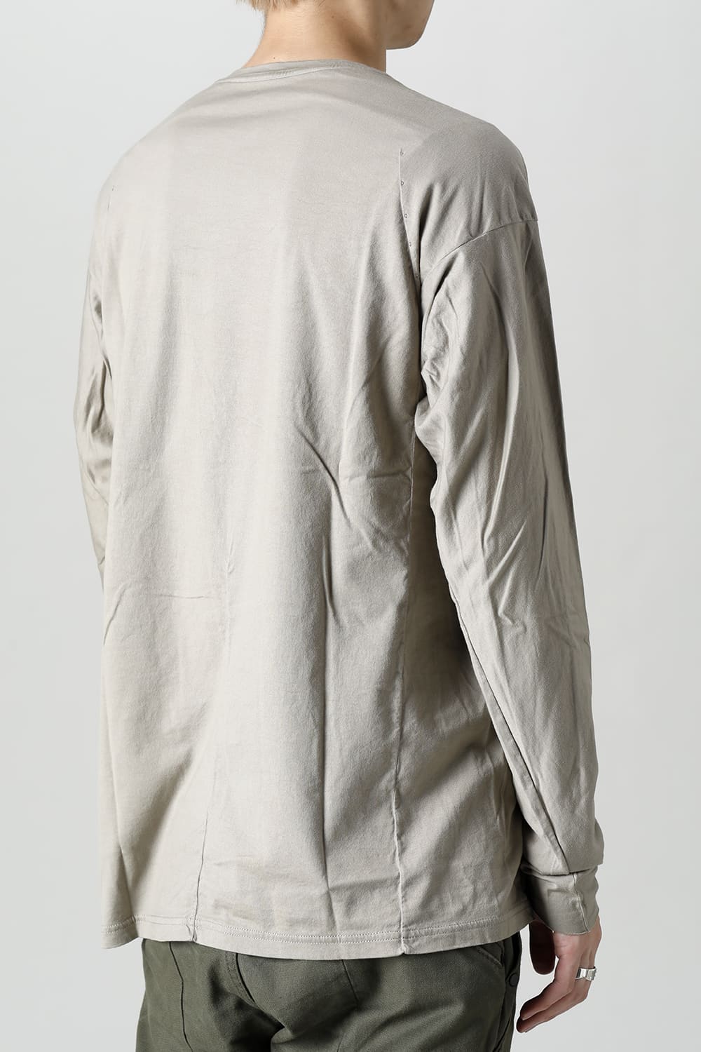 Long sleeve 100/3 Salt shrinking jersey Beige Gray