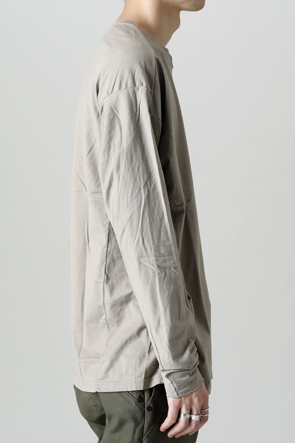 Long sleeve 100/3 Salt shrinking jersey Beige Gray