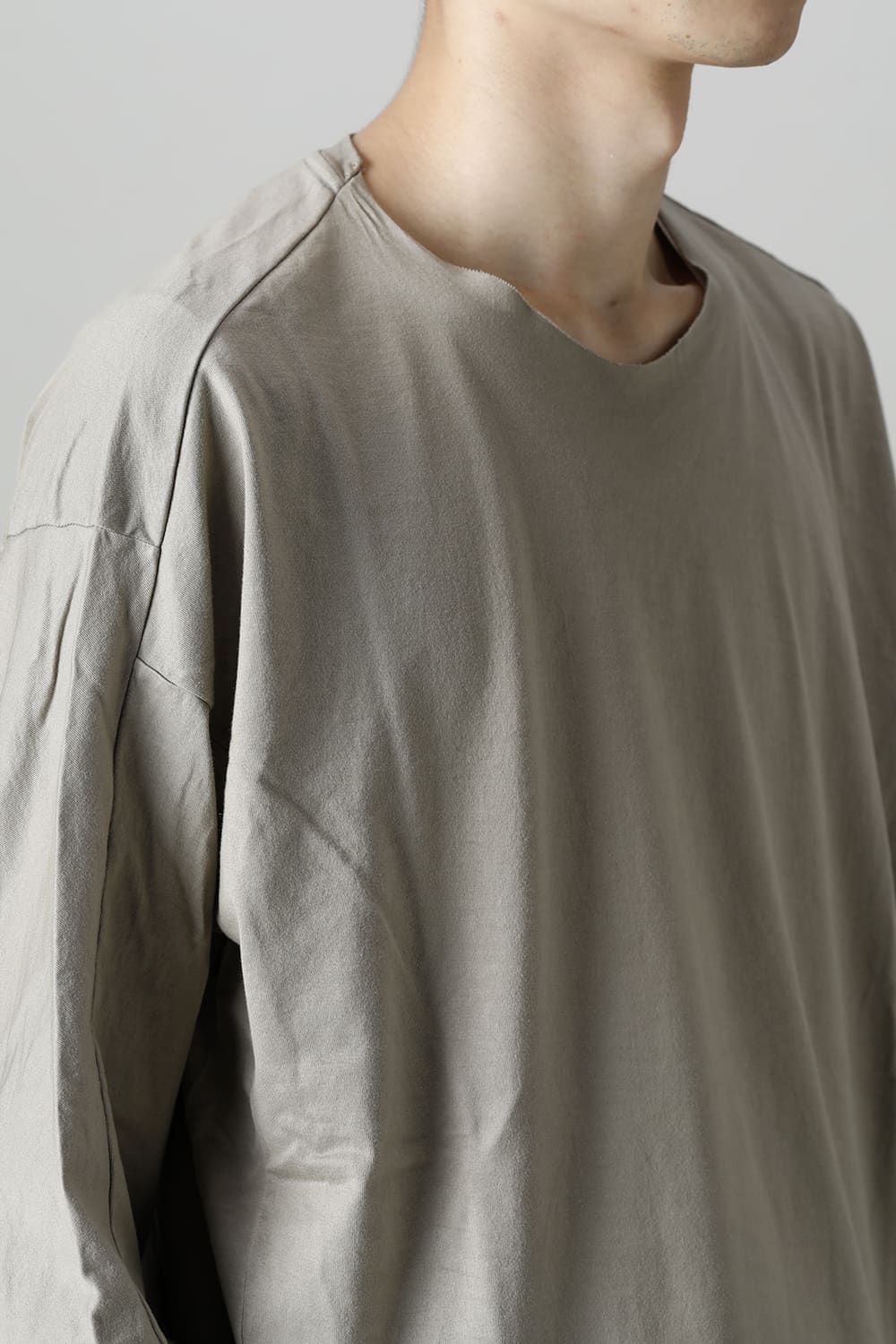 Long sleeve 100/3 Salt shrinking jersey Beige Gray