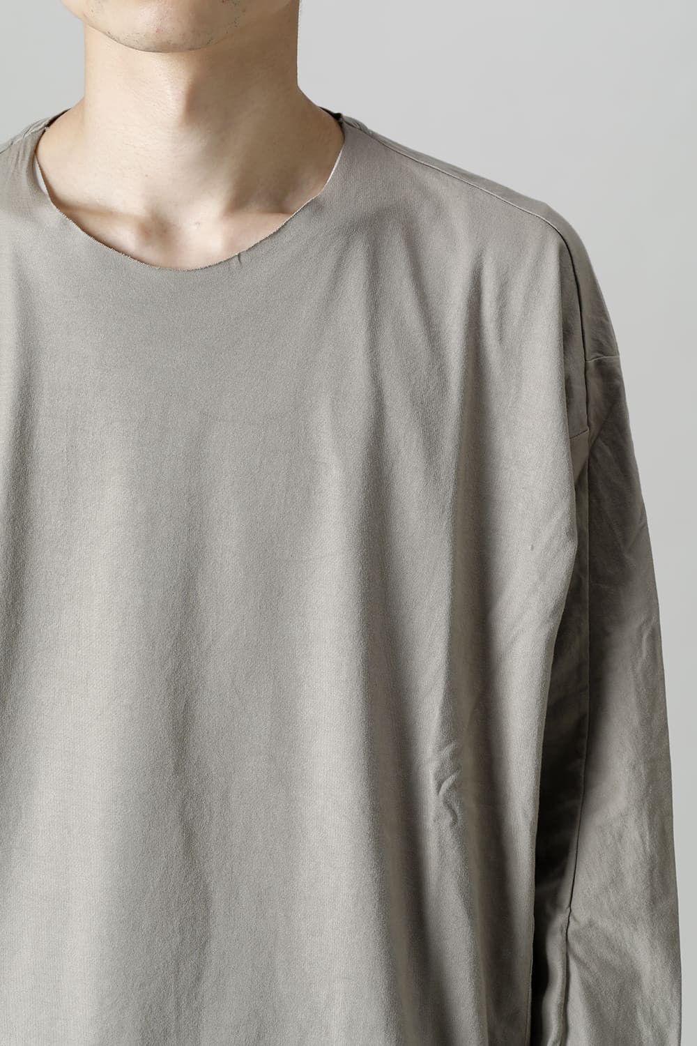 Long sleeve 100/3 Salt shrinking jersey Beige Gray