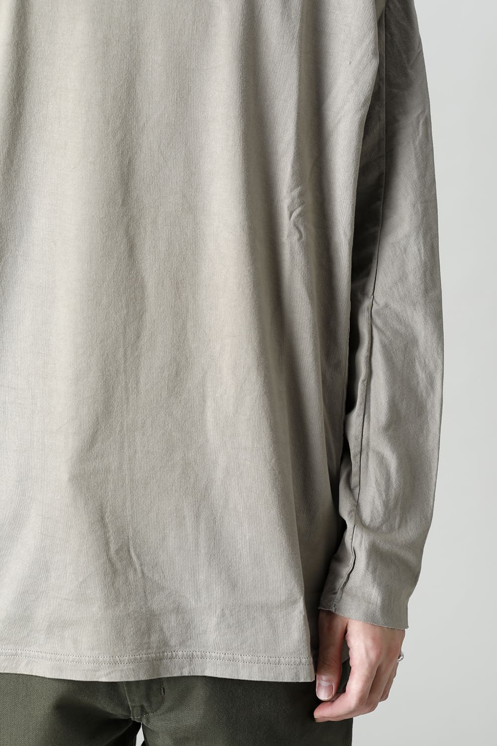 Long sleeve 100/3 Salt shrinking jersey Beige Gray