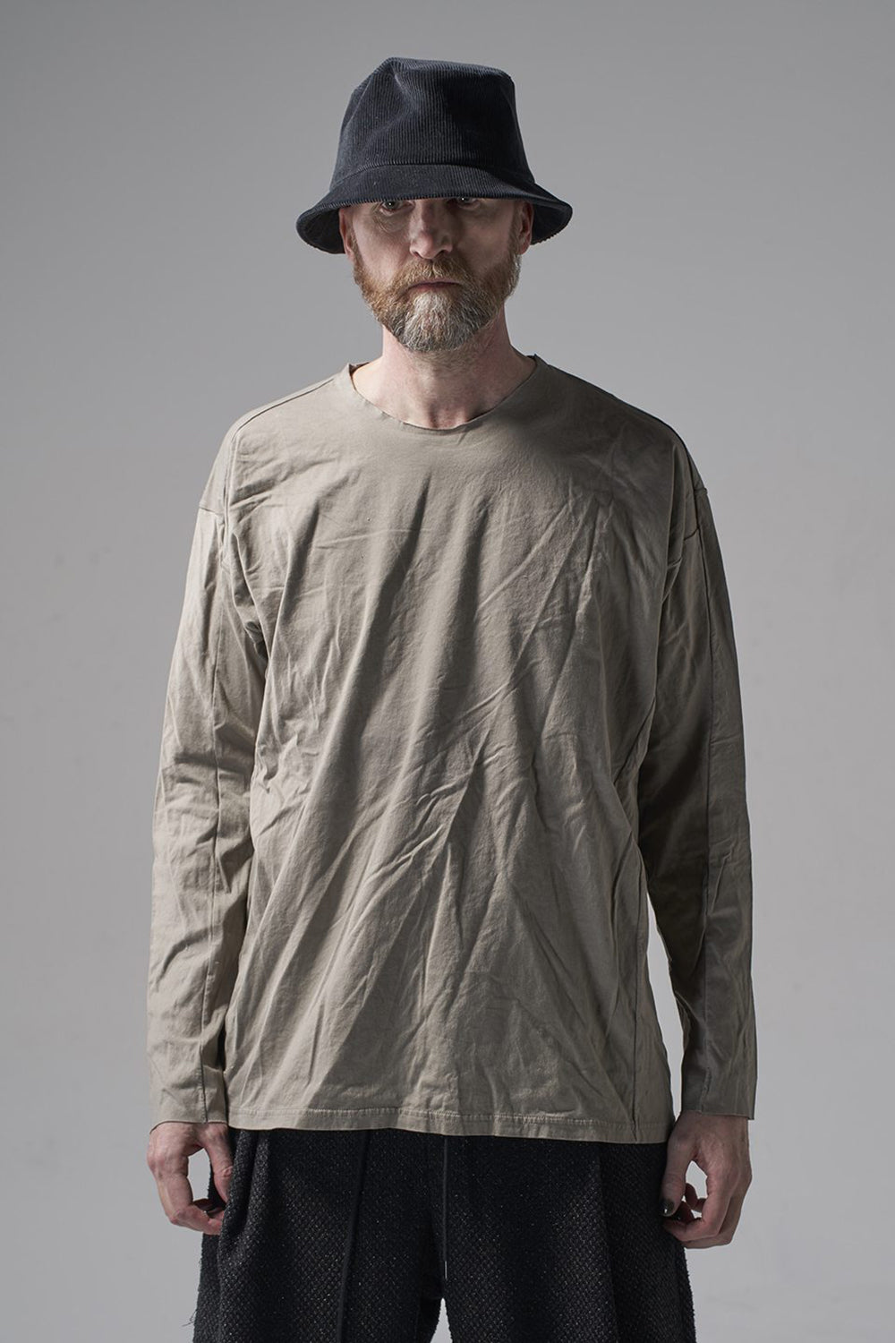 Long sleeve 100/3 Salt shrinking jersey Beige Gray