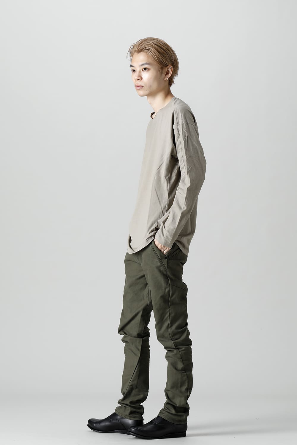 Long sleeve 100/3 Salt shrinking jersey Beige Gray