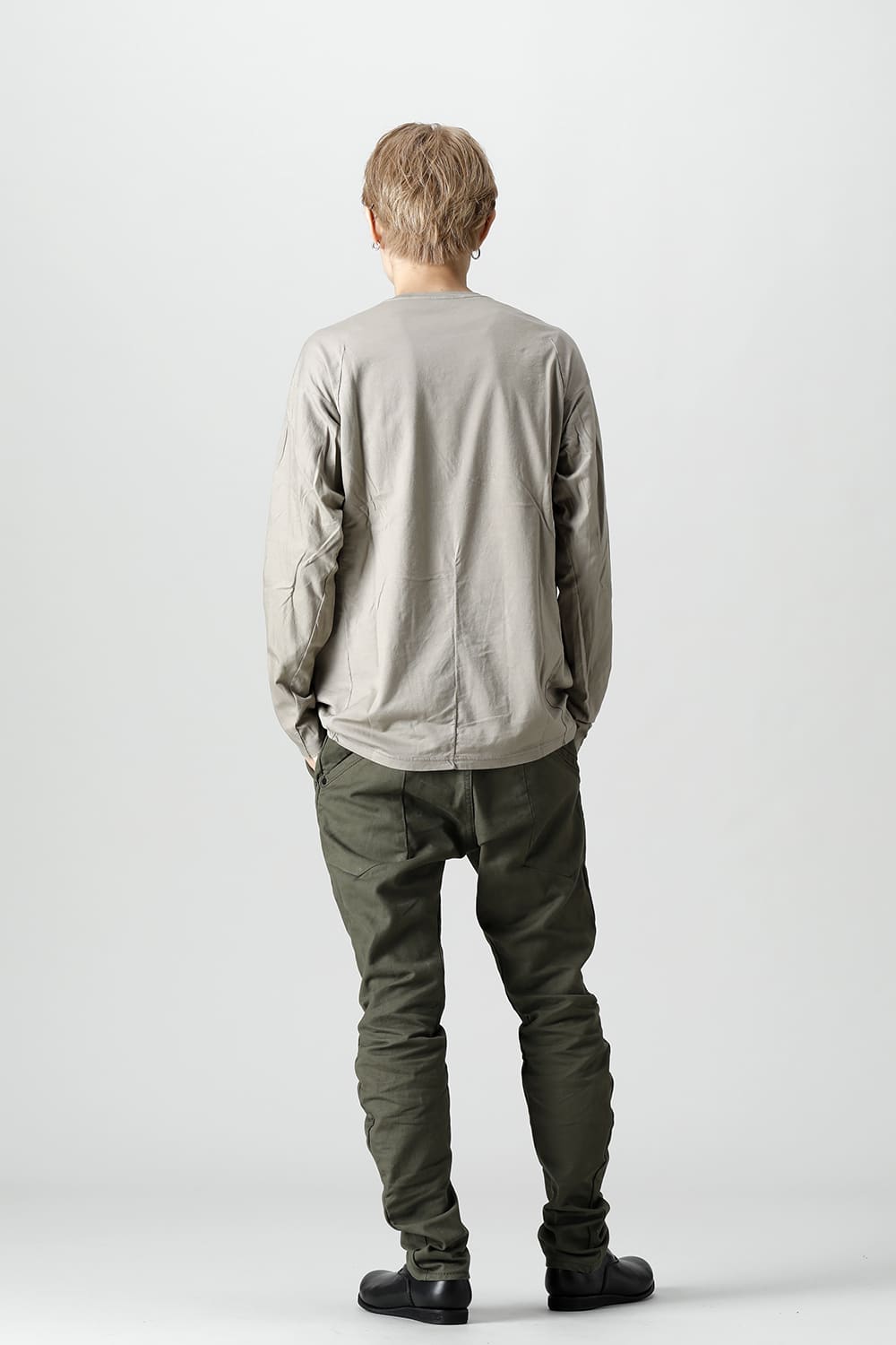 Long sleeve 100/3 Salt shrinking jersey Beige Gray