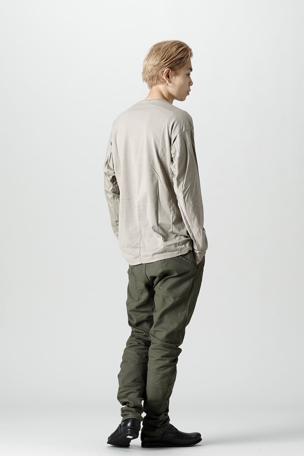 Long sleeve 100/3 Salt shrinking jersey Beige Gray