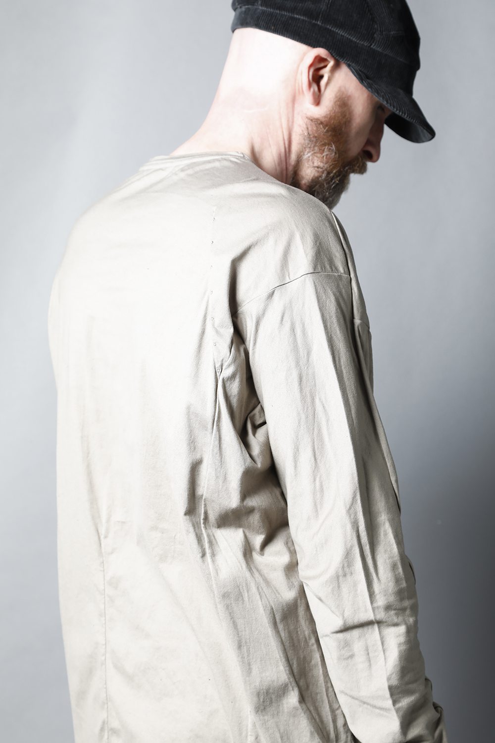 Long sleeve 100/3 Salt shrinking jersey Beige Gray