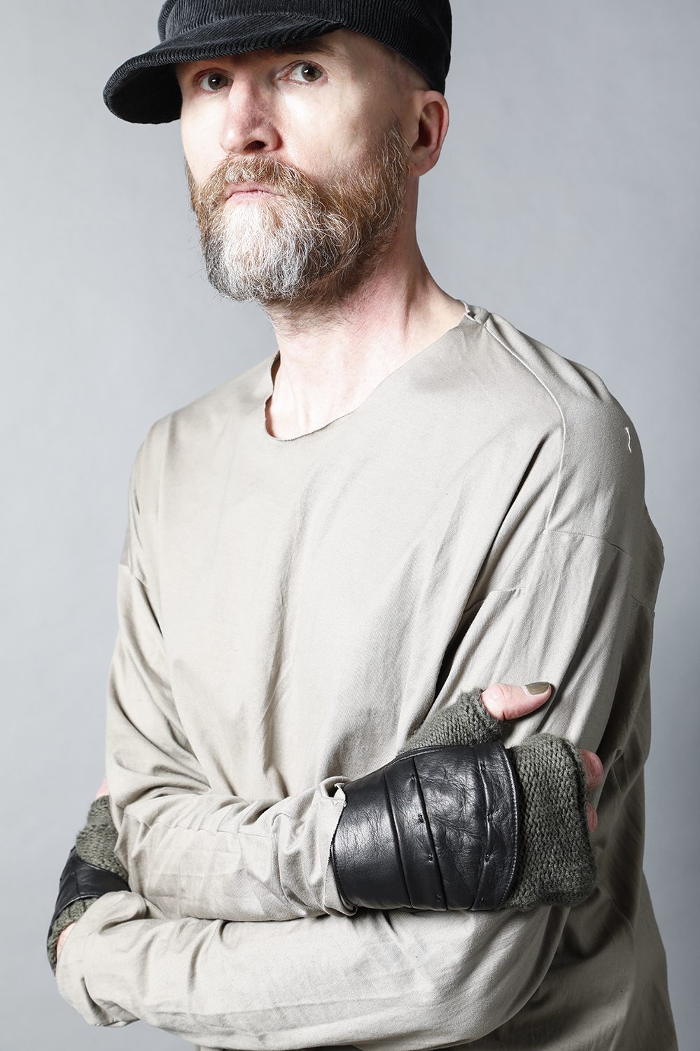 Long sleeve 100/3 Salt shrinking jersey Beige Gray