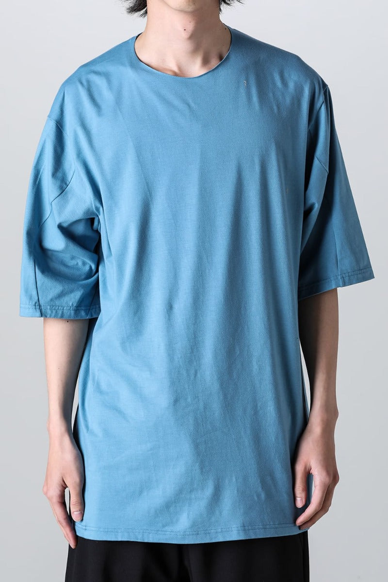 Short sleeve cotton stretch jersey  Fade Blue