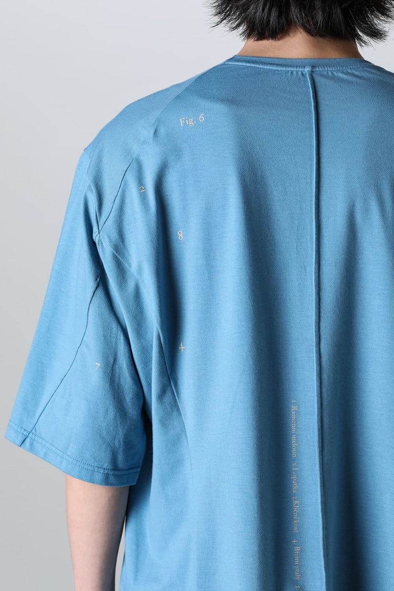 Short sleeve cotton stretch jersey  Fade Blue