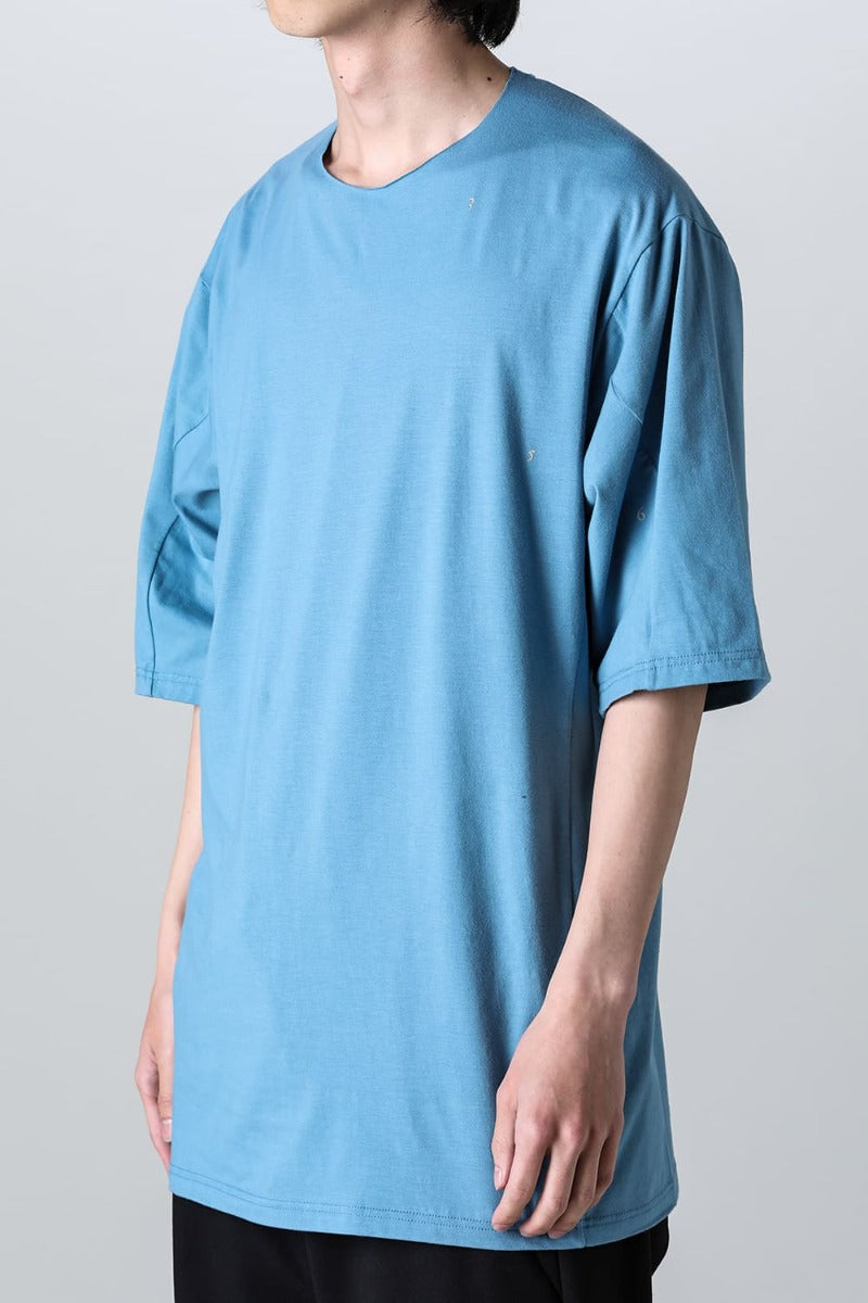 Short sleeve cotton stretch jersey  Fade Blue