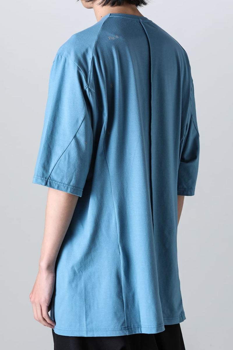 Short sleeve cotton stretch jersey  Fade Blue