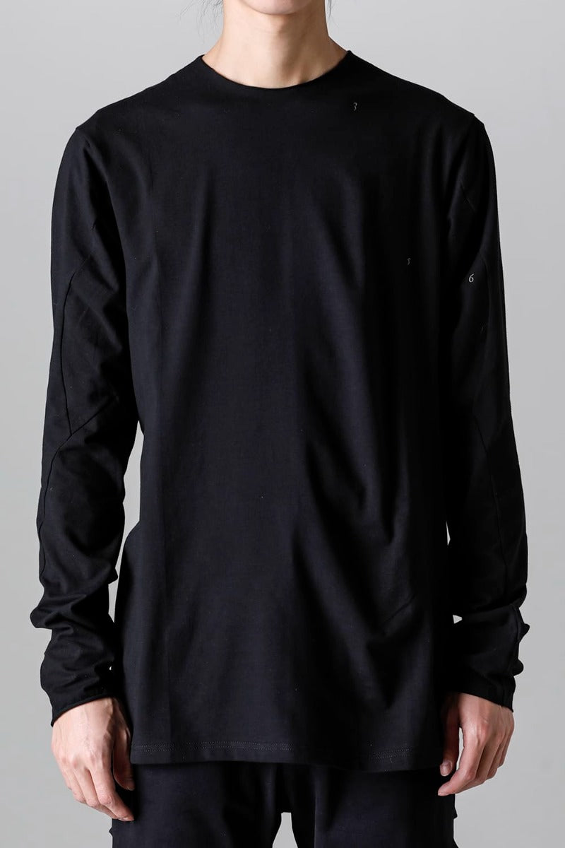 Print Long sleeve cotton stretch jersey  Black