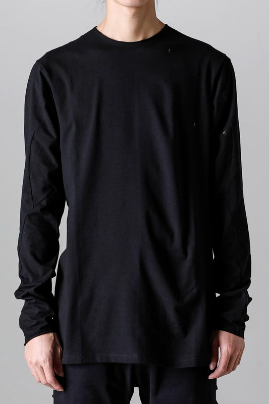 Print Long sleeve cotton stretch jersey  Black