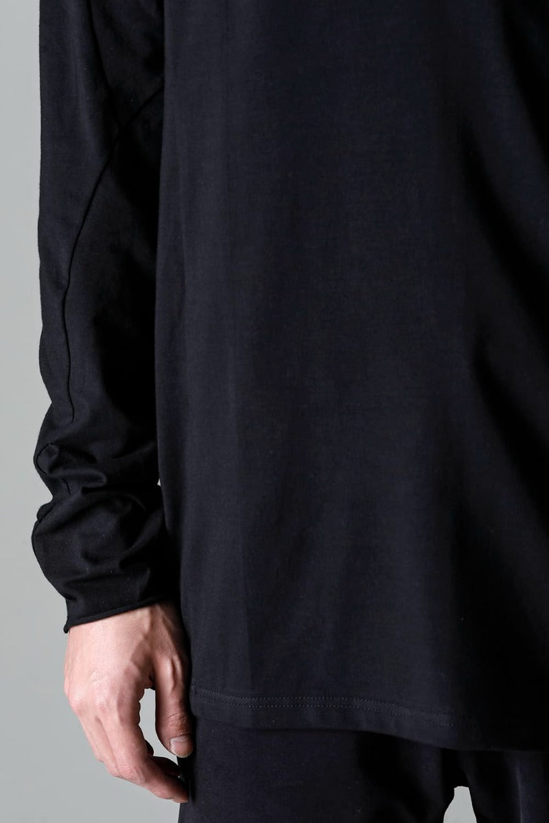 Print Long sleeve cotton stretch jersey  Black