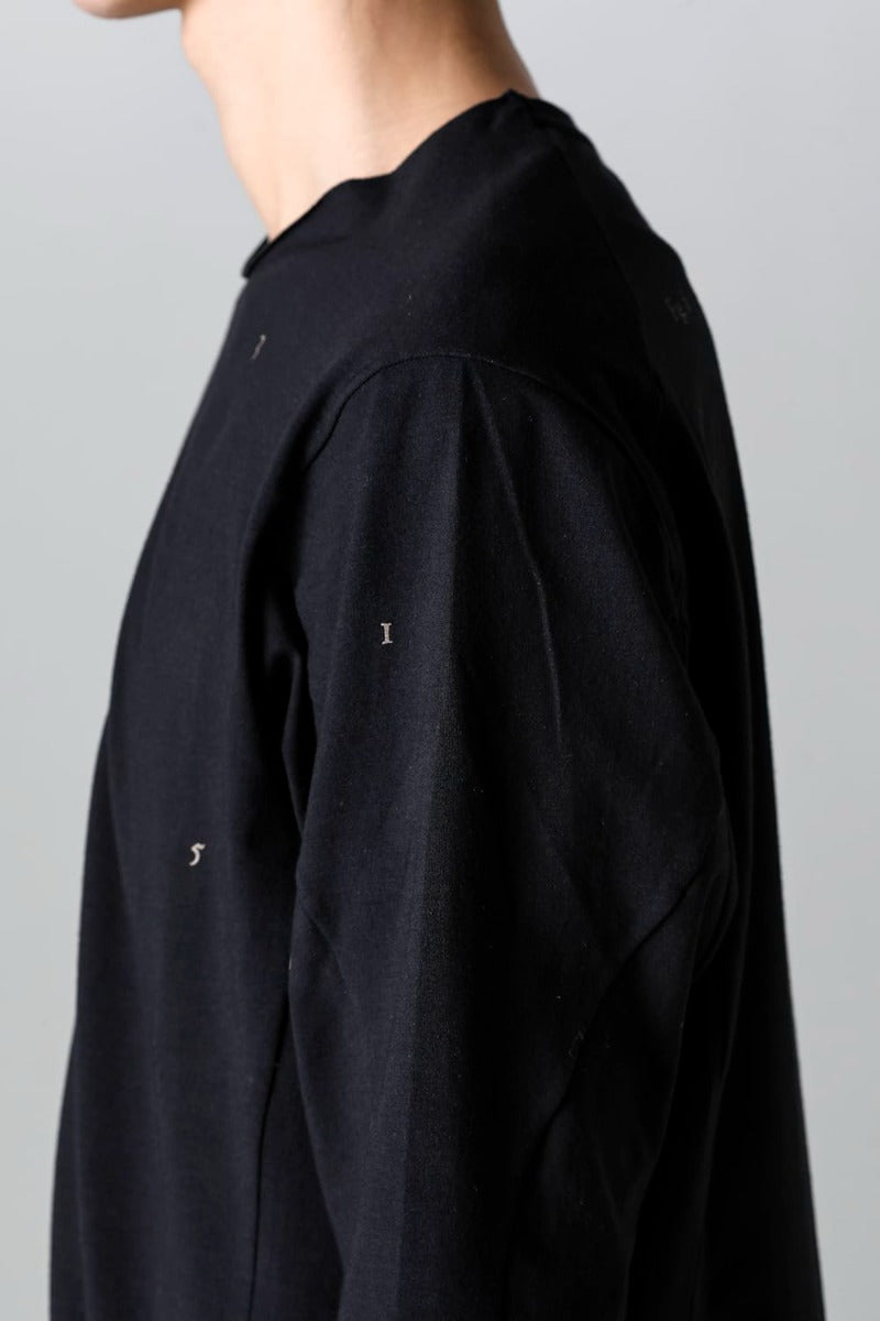 Print Long sleeve cotton stretch jersey  Black