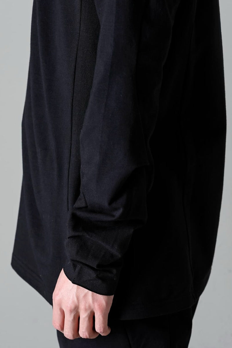 Print Long sleeve cotton stretch jersey  Black