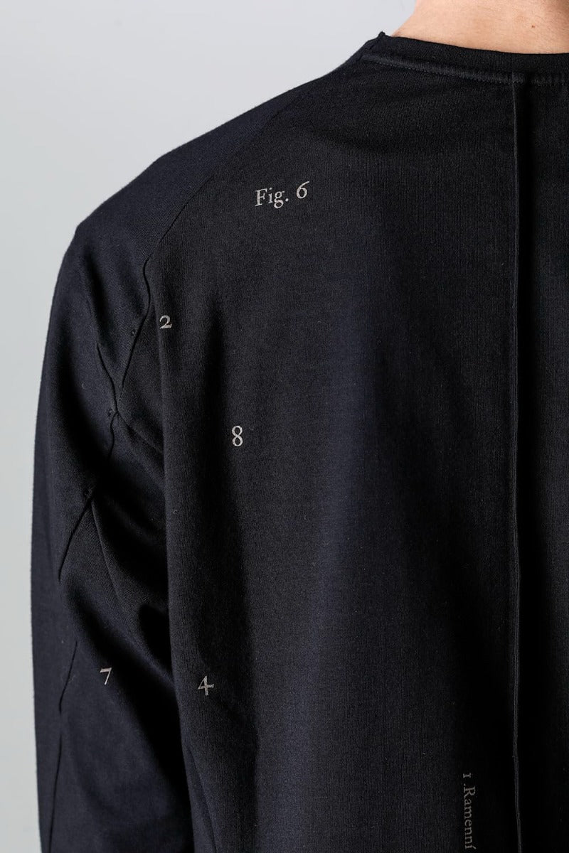 Print Long sleeve cotton stretch jersey  Black