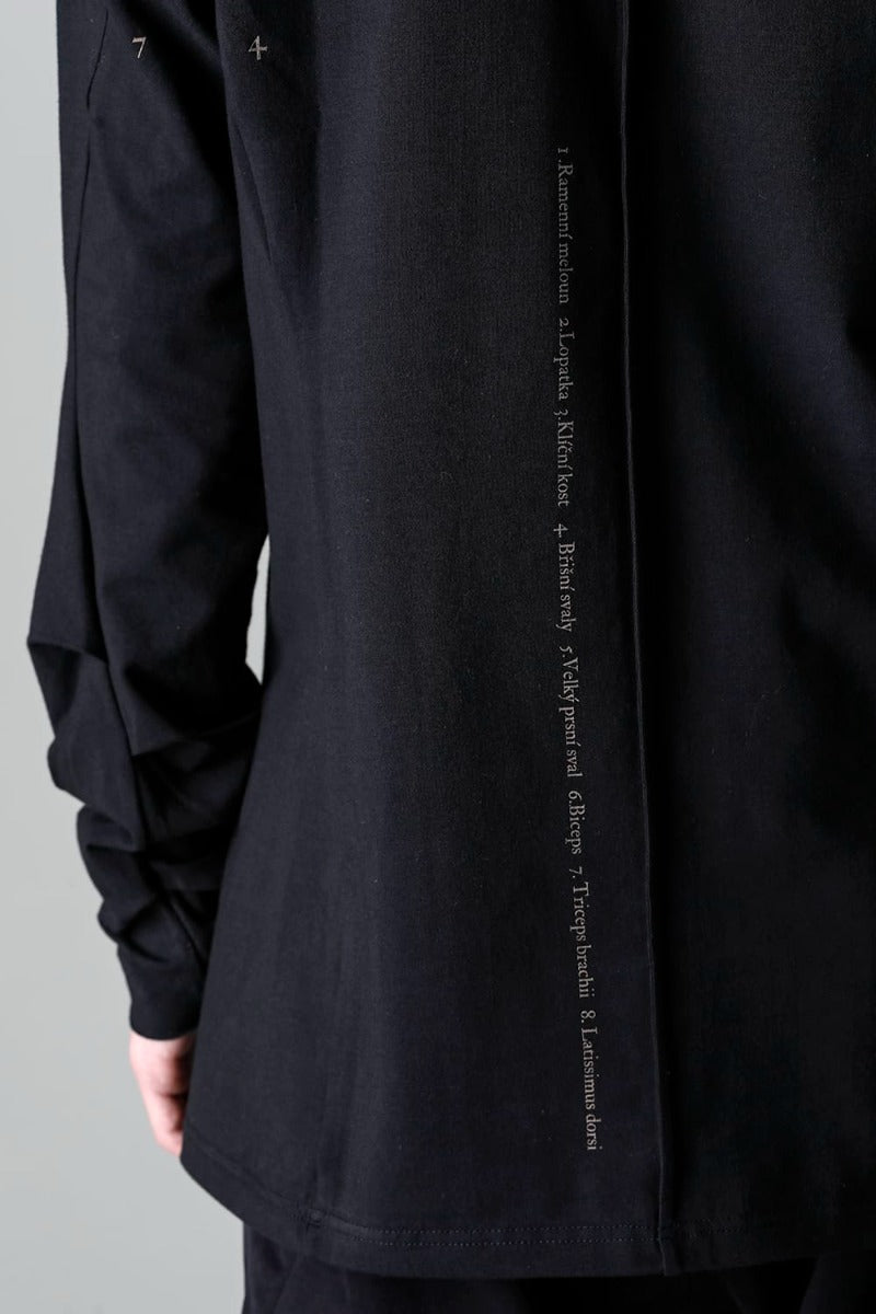 Print Long sleeve cotton stretch jersey  Black