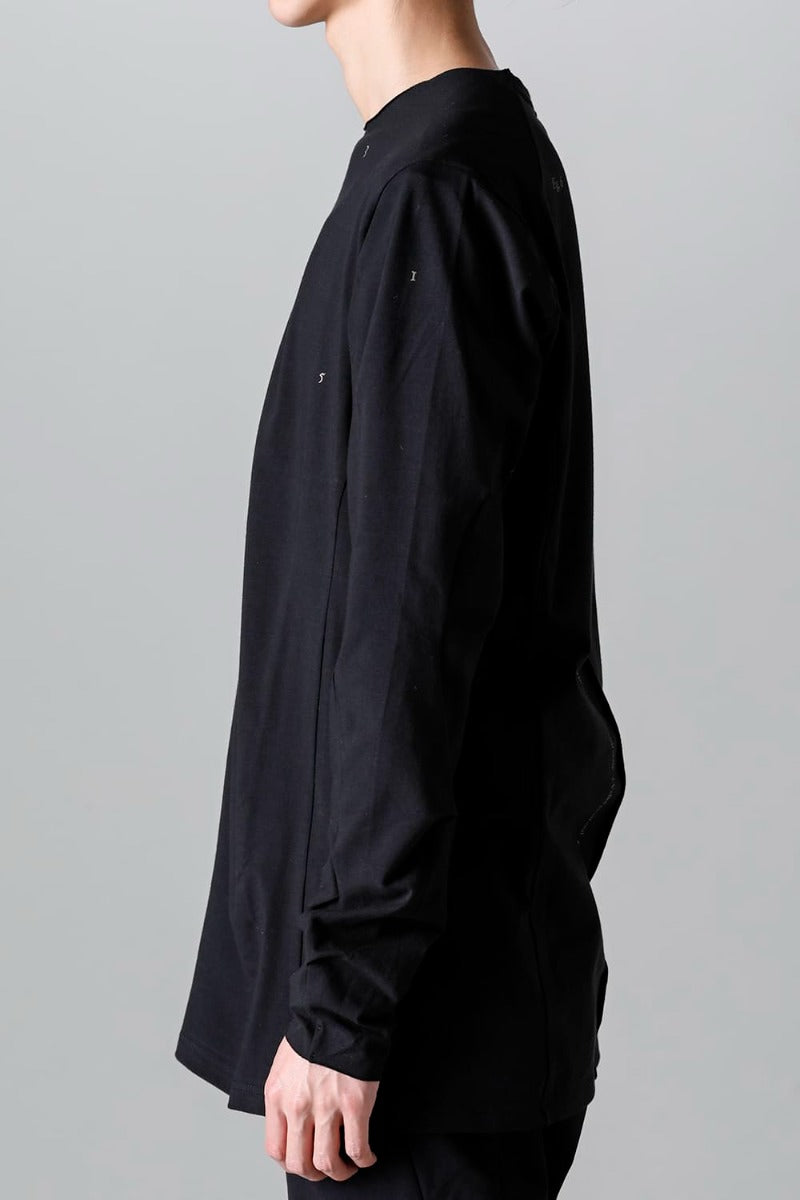 Print Long sleeve cotton stretch jersey  Black