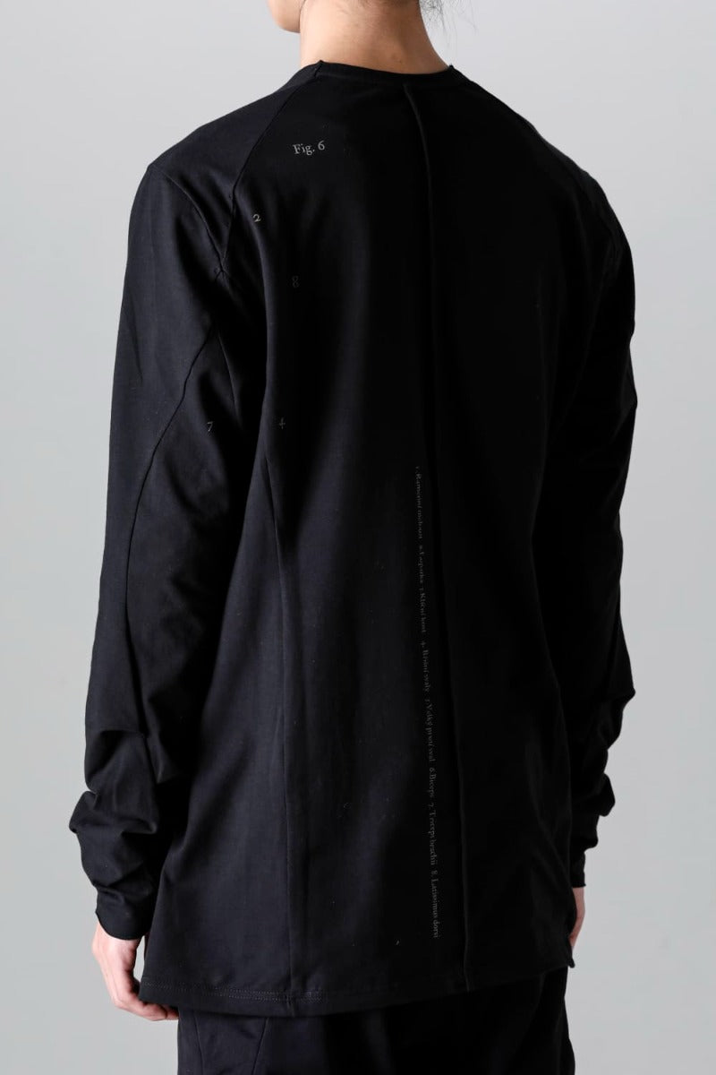 Print Long sleeve cotton stretch jersey  Black