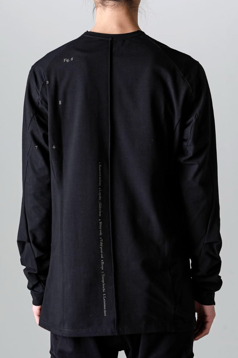 Print Long sleeve cotton stretch jersey  Black