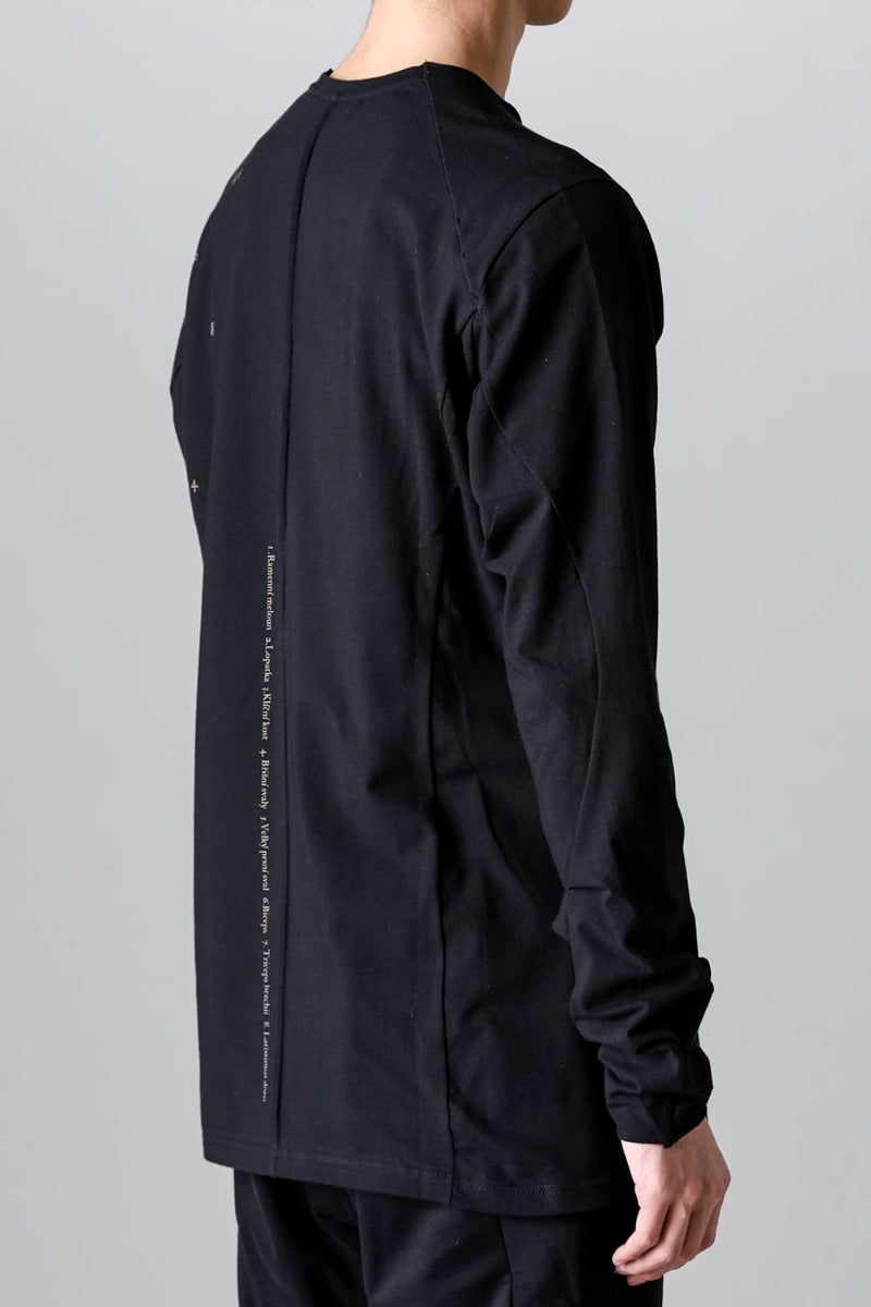 Print Long sleeve cotton stretch jersey  Black