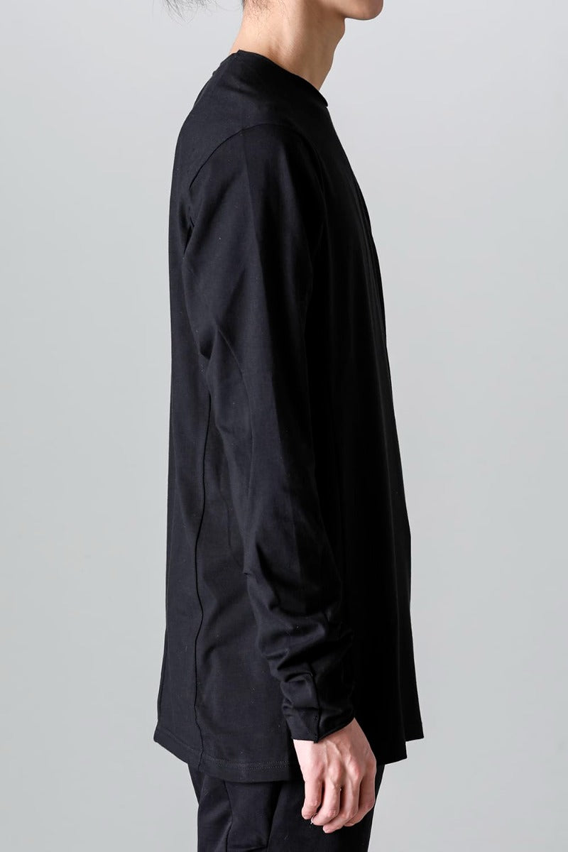 Print Long sleeve cotton stretch jersey  Black