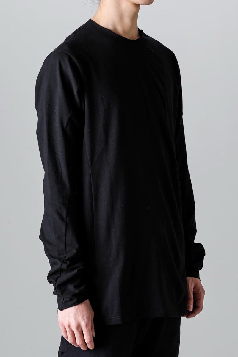 Print Long sleeve cotton stretch jersey  Black