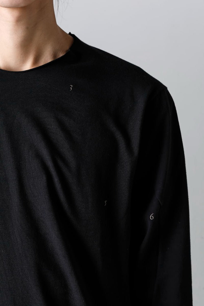Print Long sleeve cotton stretch jersey  Black