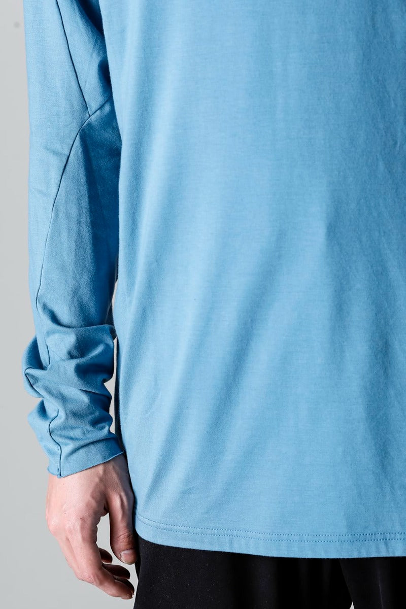 Print Long sleeve cotton stretch jersey  Fade Blue