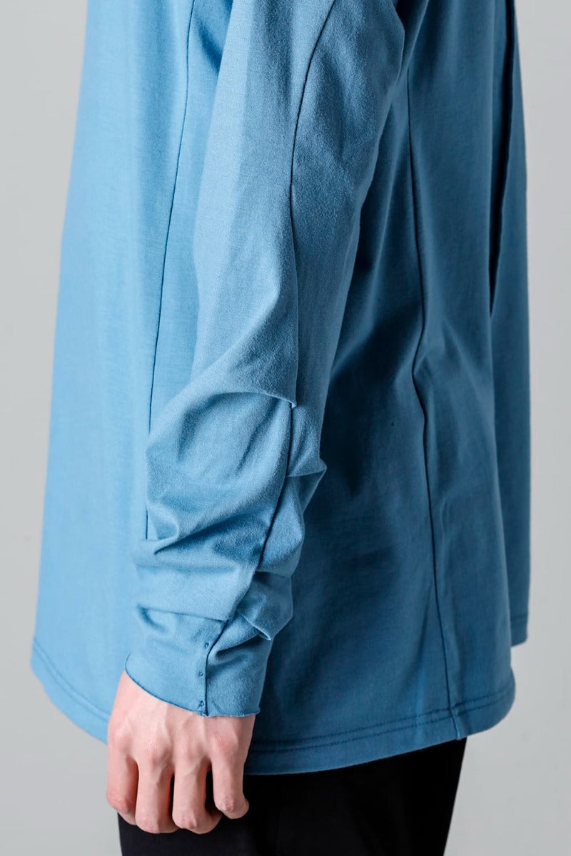 Print Long sleeve cotton stretch jersey  Fade Blue