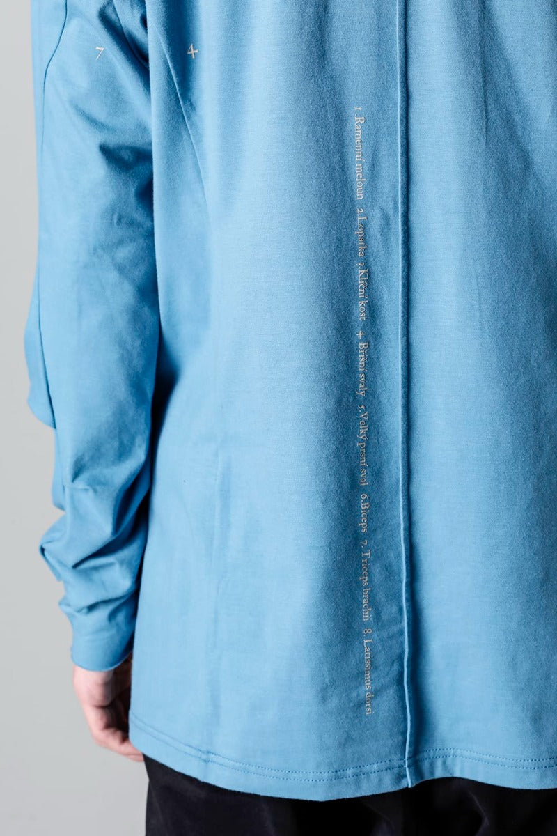 Print Long sleeve cotton stretch jersey  Fade Blue