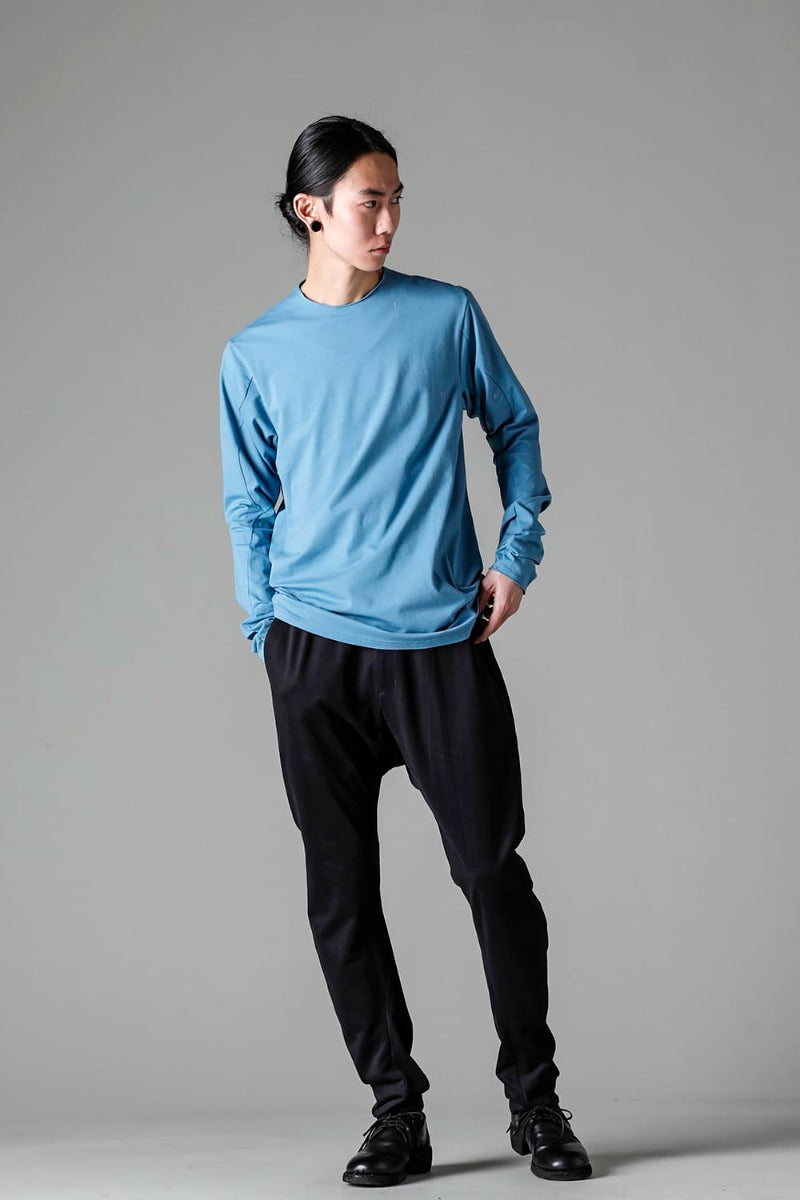 Print Long sleeve cotton stretch jersey  Fade Blue