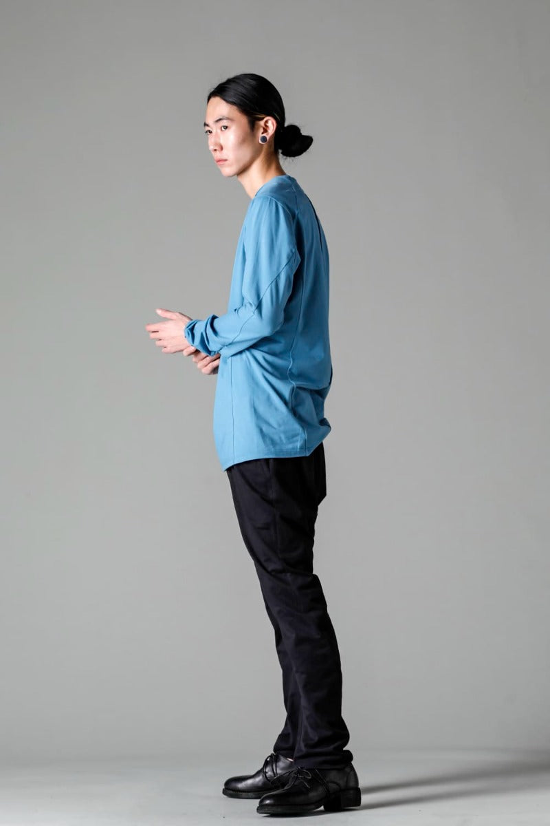 Print Long sleeve cotton stretch jersey  Fade Blue