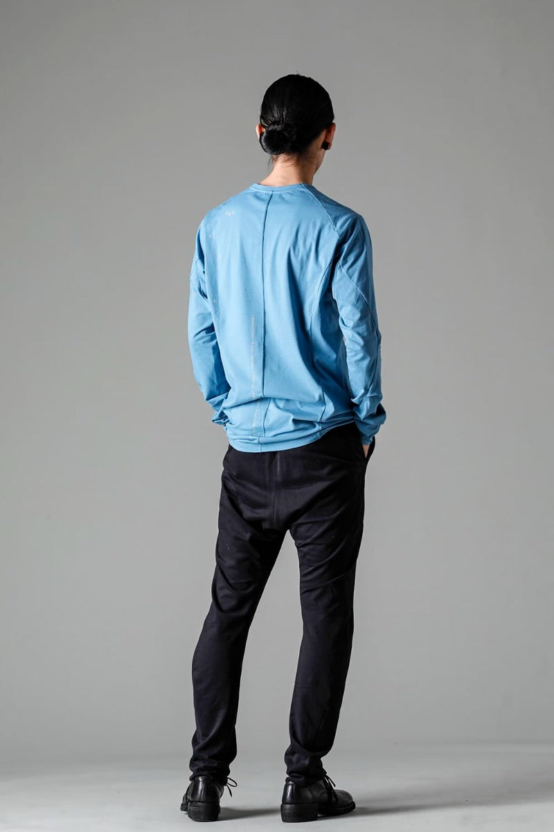 Print Long sleeve cotton stretch jersey  Fade Blue