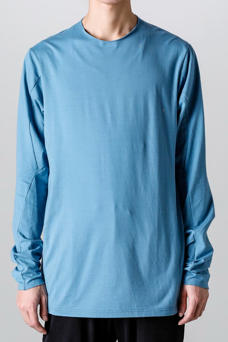 Print Long sleeve cotton stretch jersey  Fade Blue