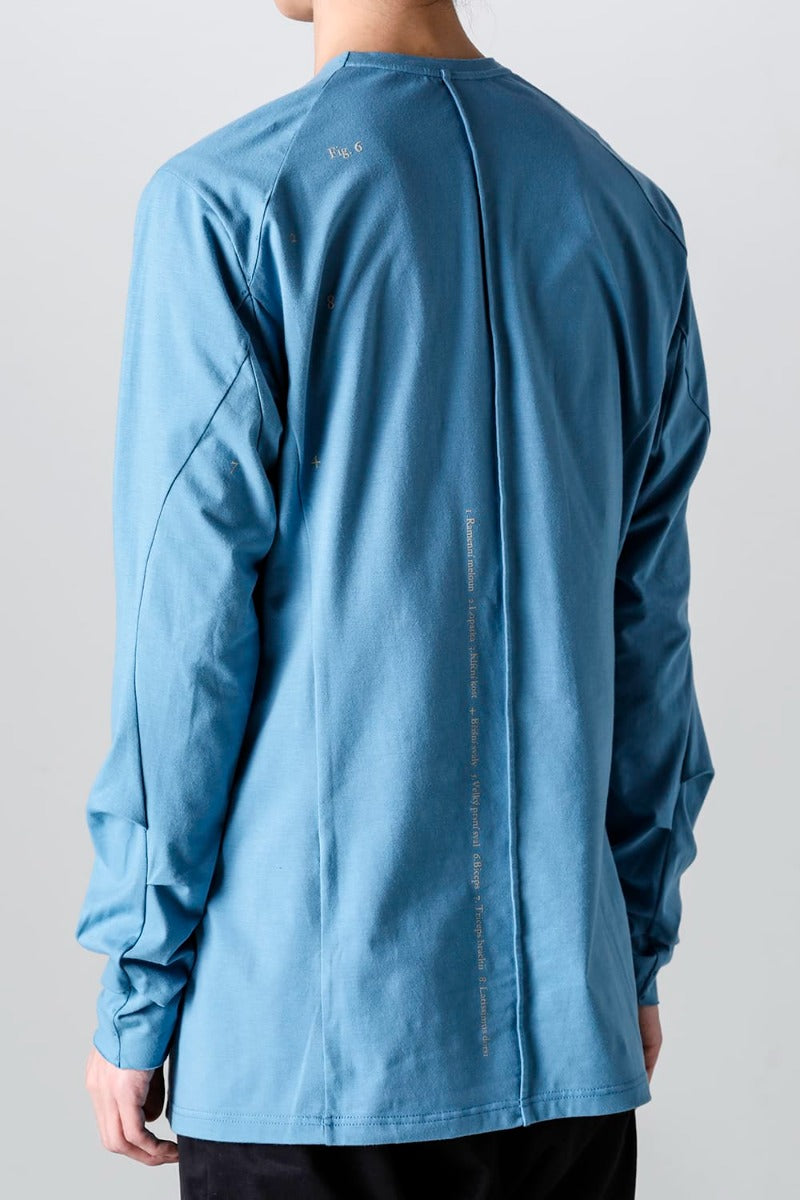 Print Long sleeve cotton stretch jersey  Fade Blue