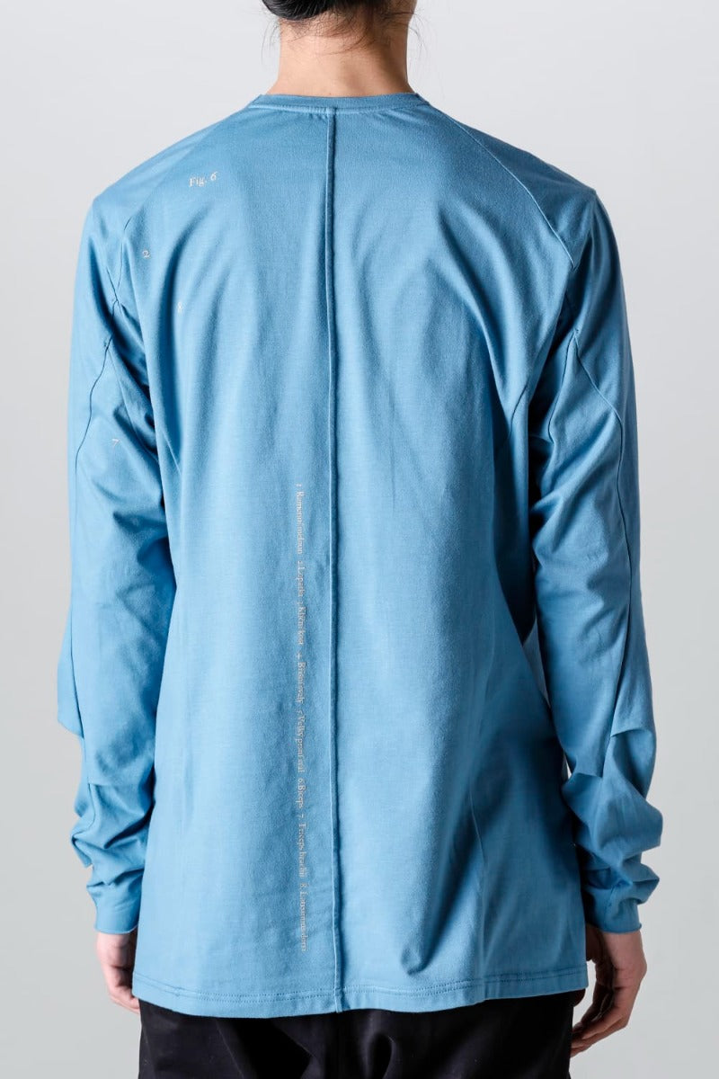 Print Long sleeve cotton stretch jersey  Fade Blue