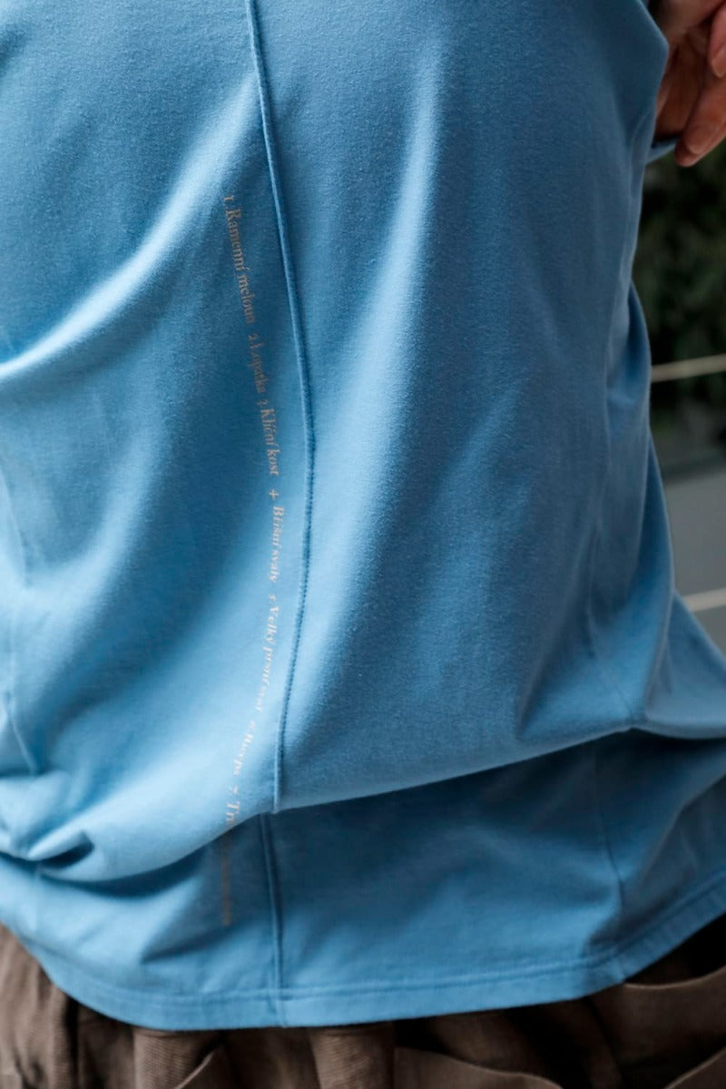 Print Long sleeve cotton stretch jersey  Fade Blue