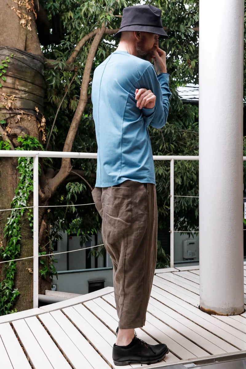 Print Long sleeve cotton stretch jersey  Fade Blue