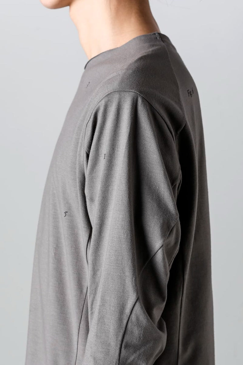 Print Long sleeve cotton stretch jersey  Mud Gray